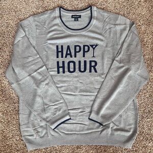 Like New Studio Park Gray Knit Happy Hour Sweater‎
